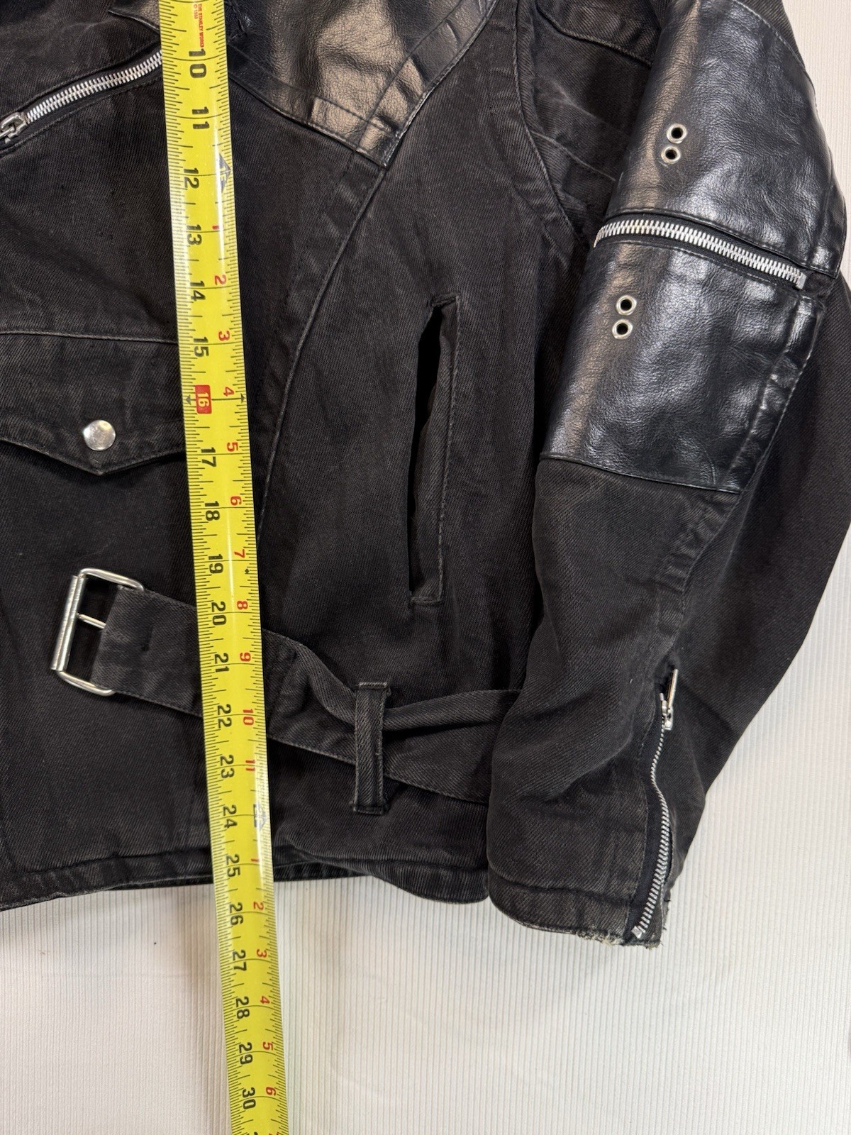 Code Zero Distressed Moto Jacket Men’s M Black Co… - image 7