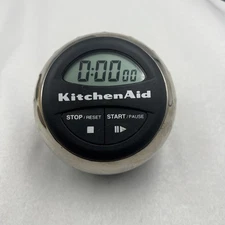 KitchenAid Digital Timer Black and Chrome - TESTED & WORKS! Battery Operated