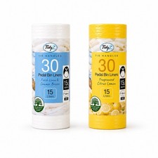 TidyZ 15L Pedal Bin Liners Tie Handle Scented Bags 30-150 Fresh Linen, Lemon