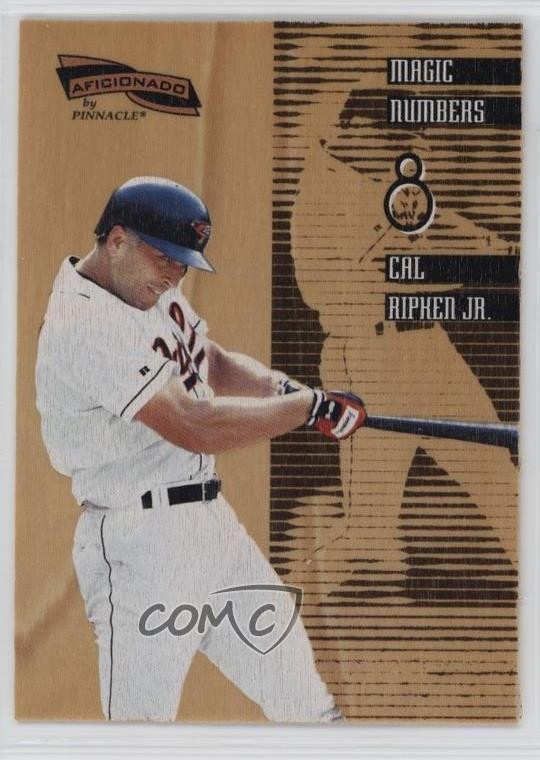 1996 Pinnacle Aficionado Magic Numbers Sample Cal Ripken Jr #8 HOF 7d0