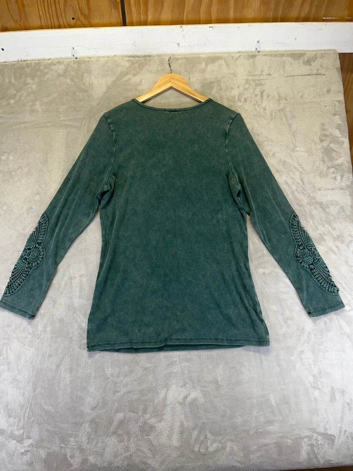 Torrid 钩针编织女式 2 码植物园莫代尔罗纹圆领长袖 — 第 2/4 张图片