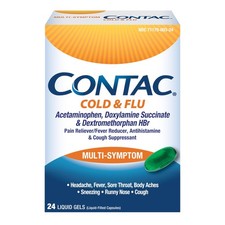 Contac Cold Flu Medicine, Powerful, Multi-Symptom Relief for Pain, Fever,...
