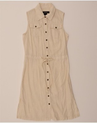 Express Damen ärmelloses Shirtkleid US 5/6 Medium beige Baumwolle BH08