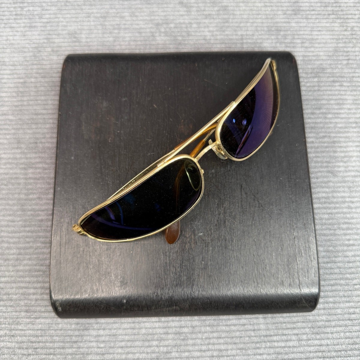 Vintage Gold Metal Oval Double Bridge Y2K Sunglasses Tint Lenses