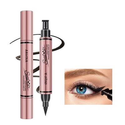 Dual End Eyeliner Stamp Pen Black Waterproof Cat Eye Liner Jumbo Long Lasting