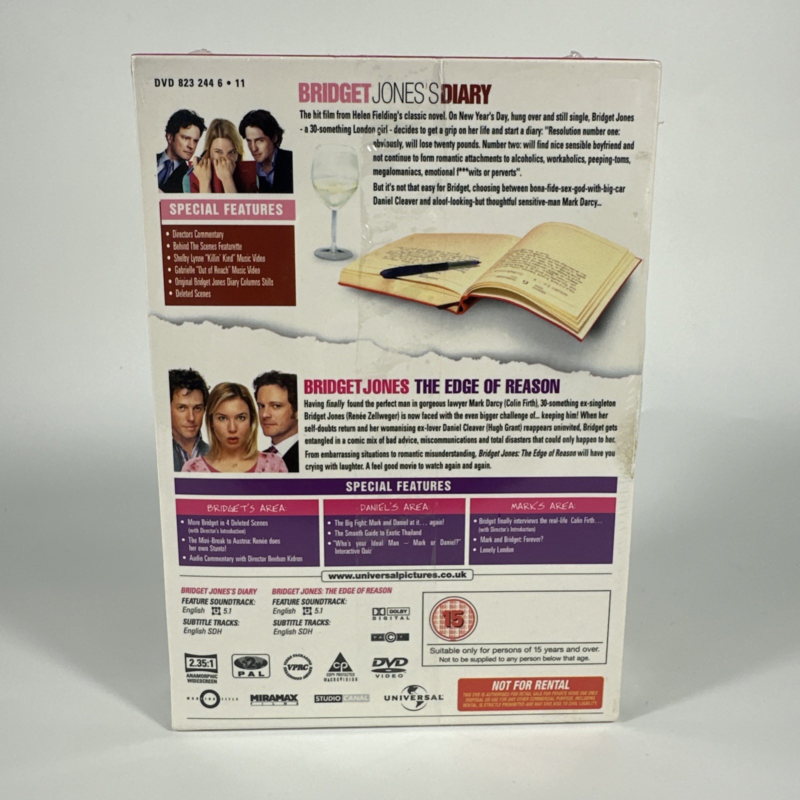 Bridget Jones's Diary + Bridget Jones The Edge of Reason DVD New and Sealed image 2