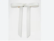 LELE SADOUGHI bardot faux leather bow barrette - Ivory / White