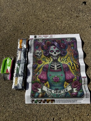 The Crafter Sugar Skull Skeleton 5D Colorful Diamond Painting Kit~UNIQUE!