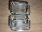 Vintage 2 Anchor Hocking Federal Rectangle  Ribbed Refrigerator Dishes With Lids — photo 1