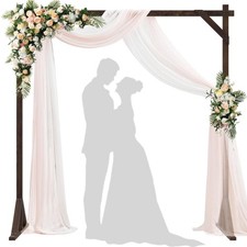 7.2FT Wooden Wedding Arch Square Wood Arches Arbor Backdrop Stand for Ceremon...