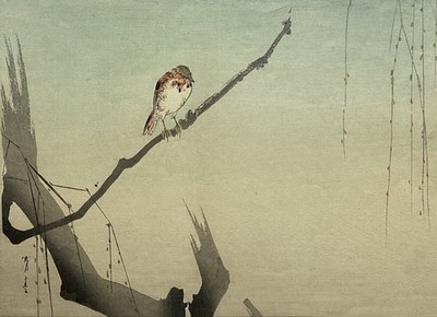 Watanabe Seitei/Flower Bird Sparrow/Showa/Japanese Ukiyo-e Woodblock Print/Japan
