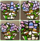 Vintage Tiffany Style Small Stained Glass Shade Rare