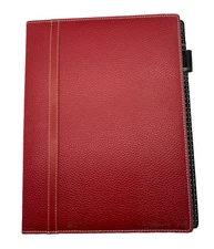 Vintage Franklin Covey Red Leather Classic Notepad Cover Pad Folio 8 1/2 x 11