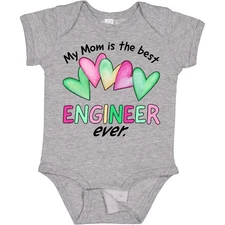 Inktastic My Mom Is The Best Engineer Ever Baby Bodysuit Occupations Mother Kids