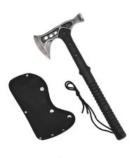 Stonewash Hunting TOMAHAWK BATTLE Axe HATCHET Black Sheath Outdoor Camping Knife