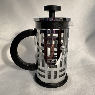 BODUM Chrome Eileen 12Oz French Press Coffee Maker Glass Insert 6.25  Tall