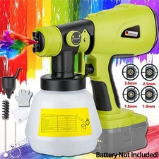 Electric Cordless Paint Airless Spray Gun For Ryobi 18V Battery Brushless Motor