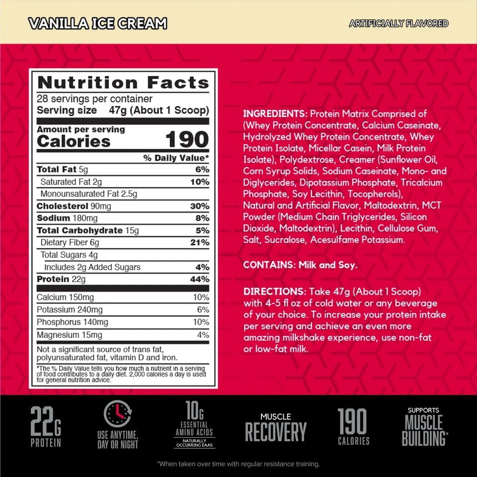 Proteína de suero en polvo BSN SYNTHA-6, proteína aislada de leche de vainilla en polvo con Mi... Foto 3 de 4