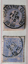 Belgique 2'timbres n° 48 oblitérés ( un dents coupées mais belle oblitération)