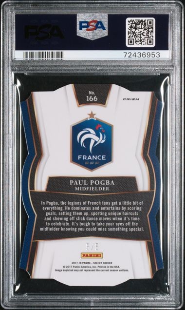 PAUL POGBA 2017 PANINI SELECT GREEN DIE CUT PRIZM #D 5/5 PSA 9