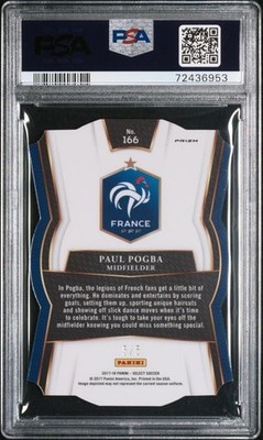PAUL POGBA 2017 PANINI SELECT GREEN DIE CUT PRIZM #D 5/5 PSA 9