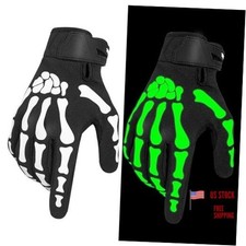 Motorcycle Gloves for Men and Women, Breathable Dirt Medium White Skeleton
