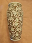 WELLER CLINTON IVORY SHELL PATTER VASE 8" TALL EARLY WELLER VERY GOOD CONDITIION