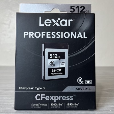 Lexar 512GB Professional Silver SE CFexpress Type B 512GB, Silver/Black 