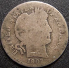 1902 Barber Dime - Majority of the Major Details Are Distinctly Outlined