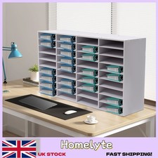 Literature Organizer White Desktop File Holder 36 Compartments Office Mailbox