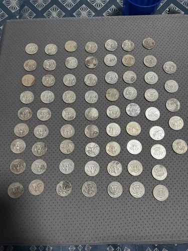1964 Kennedy Half Dollar Lot Of 68 Coins