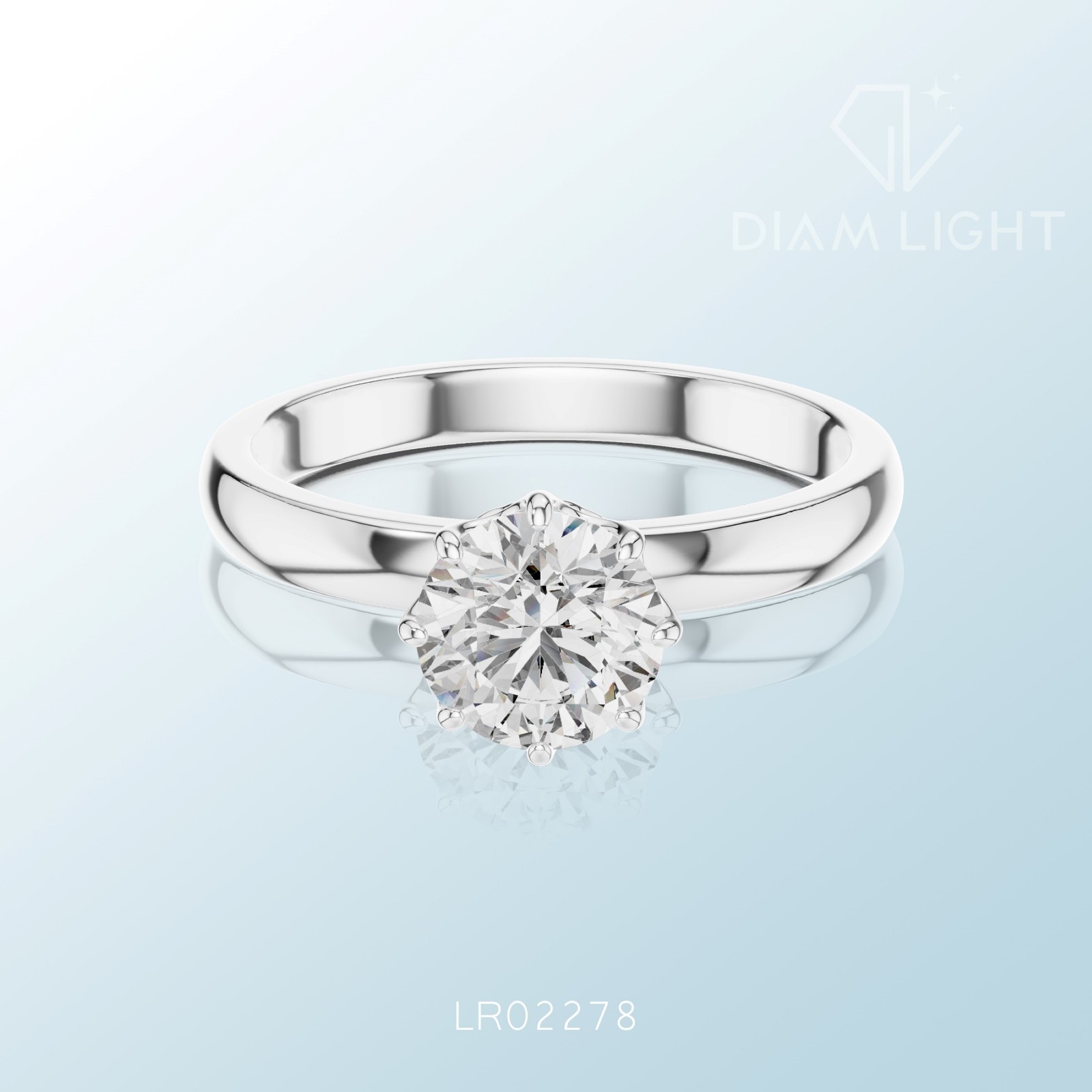 1.00CT Round Cut Lab Grown Diamond Engagement Ring 14KT White Gold IGI Certified