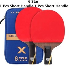 3/6 Star Table Tennis Racket Set 2PCS Ping Pong Paddle Bat with Bag Carbon Blade