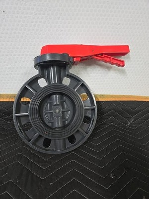 ERA DM100 Sch 80 PVC 4 Inch Locking Handle Butterfly Valve Unused PVC