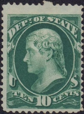 US 1873 OFFICIAL DEP OF STATE 10c O62 MINT MH OG
