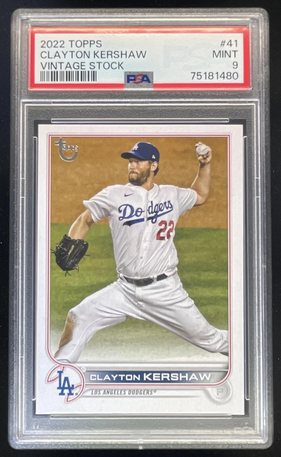 2022 Topps Vintage Stock #41 Clayton Kershaw /99 PSA 9