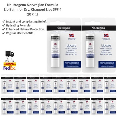 Neutrogena Lippenbalsam Norwegian Formula für Trockene, Rissige Lippen SPF4 x20