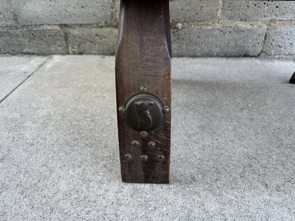 Vintage Camel Saddle Cushion Foot Stool Ottoman Wood Frame Cushion Top - Imagem 3 de 4