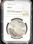 1883-CC  $1  MORGAN SILVER DOLLAR  "CARSON CITY"  NGC MS63
