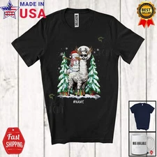 Custom Name Dabbing Snowman Riding Llama Reindeer; Christmas Farmer T-Shirt