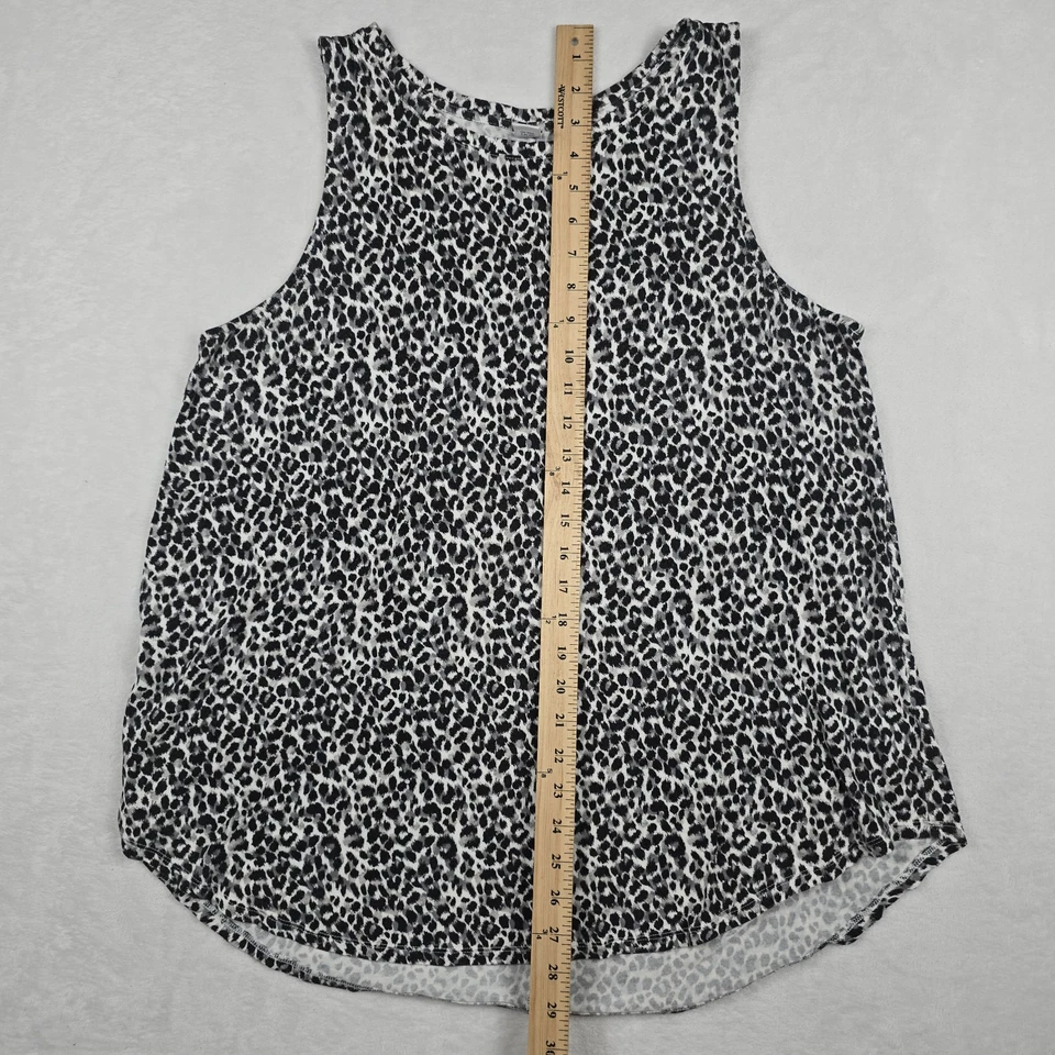 Camiseta sin mangas Old Navy Luxe para mujer XL estampado animal de leopardo sin mangas elástica Crew Foto 3 de 4