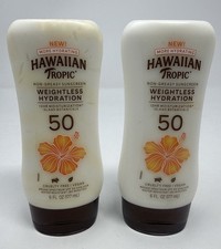 2X Hawaiian Tropic Weightless Hydration Lotion Sunscreen SPF 50, 6oz each