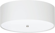 Plafoniera Pasteri, Plafoniera Tessile a Tre Punti Luce, Acciaio, Tessuto, Vetro