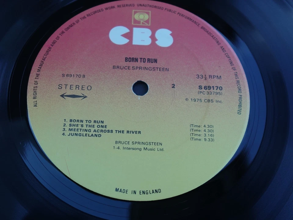 Bruce Springsteen BORN TO RUN 1975 LP 1st Press  W/JOHN Sleeve PLAYS MINT HEAR - Image 3 of 4