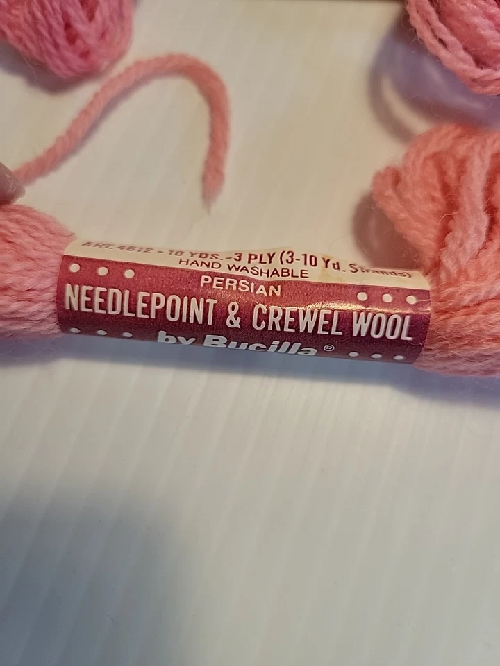 14 Skeins Vintage Bucilla Needlepoint  Crewel Wool Persian Type Yarn 3 Ply 10 Yd - Image 4 of 4