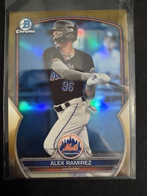 ALEX RAMIREZ 2023 Bowman Chrome True Gold Refractor #/50 NEW YORK METS