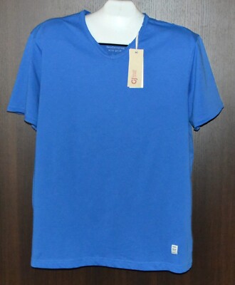 Gaudi Jeans Men's  Blue Cotton V-Neck  T- Shirt Shirt Size 3XL Slim Fit