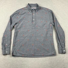 Chubbies Shirt Mens Medium Blue The Nutter Lifeguard Buoy Embroidered Popover