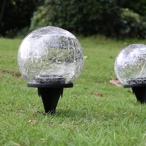 Crackle Ball Light Waterproof Solar Crackle Glass Ball Light Ground Spike Lam... - Picture 9 of 9