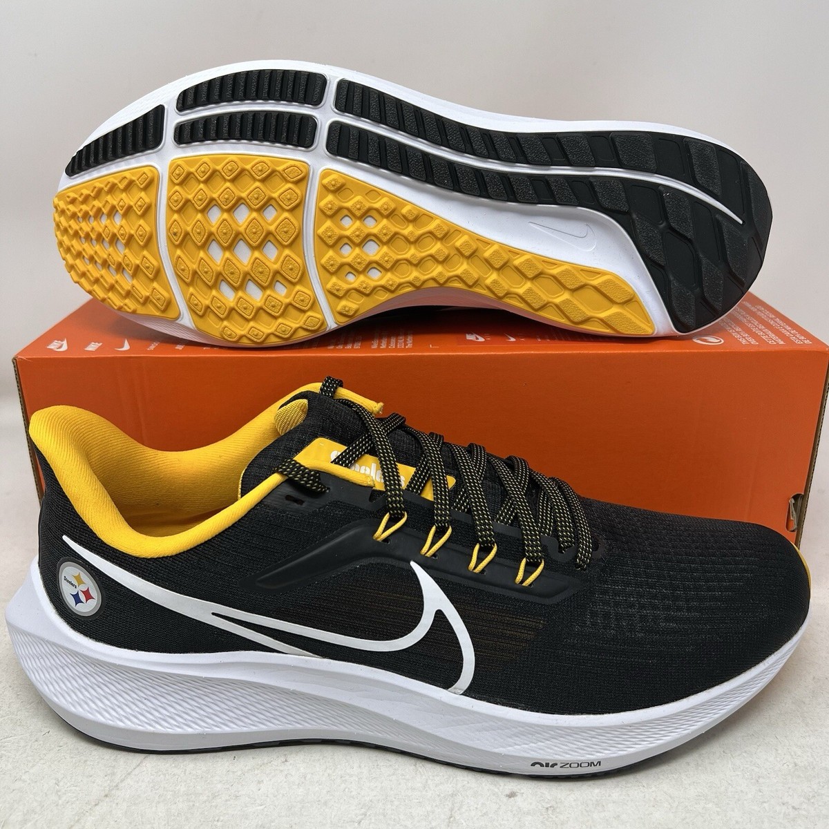 Nike Air Zoom Pegasus 39 Pittsburgh Steelers Shoes DR2059-001 Mens Size 13 Black Nike Air Zoom Pegasus 39 Pittsburgh Steelers | Mercari main image 2